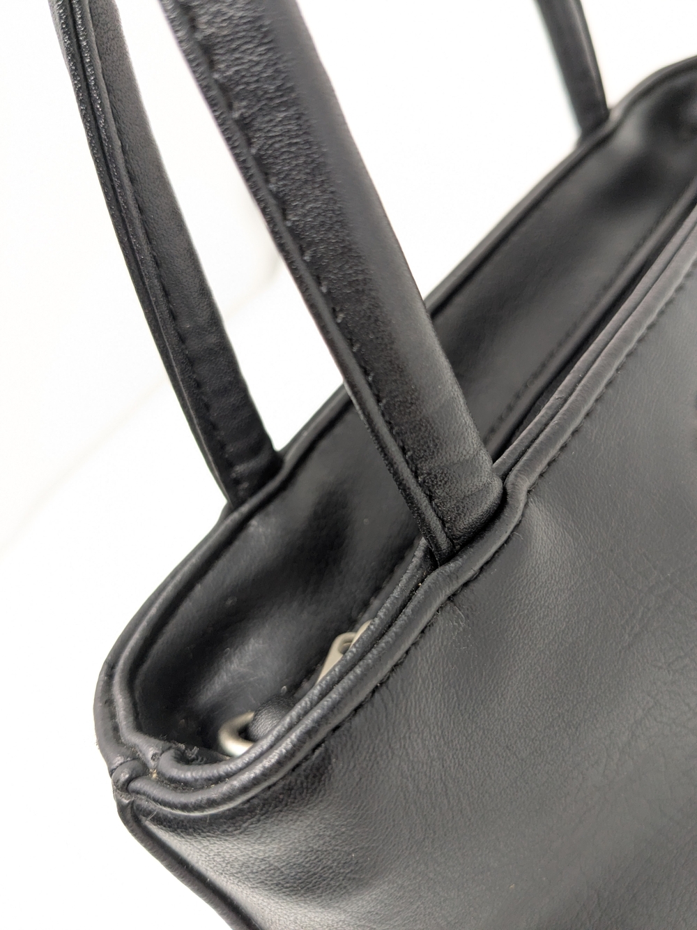 Esprit Black Smooth Leather Small Satchel Bag - Picture 9 of 15